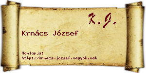 Krnács József névjegykártya